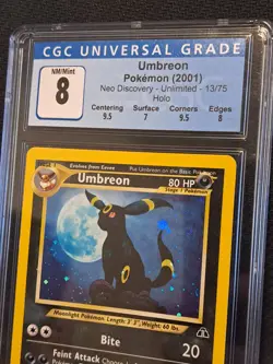 2001 POKEMON NEO DISCOVERY #13 UMBREON-HOLO CGC 8 - Image 2