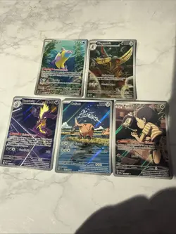5 Full Art Pokemon Card Lot (yes they come sleeved) - Image 1
