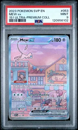 2023 POKEMON SVP EN-SV BLACK STAR PROMO 151 ULTRA-PREM COLL #053 MEW EX PSA 9 - Image 1