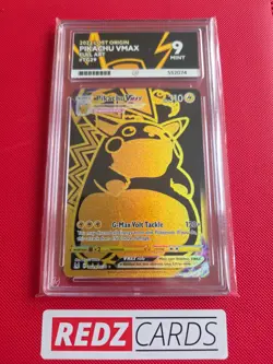ACE 9 Pikachu Vmax TG29 Full Art Lost Origin Graded Pokemon Card MINT - Image 1