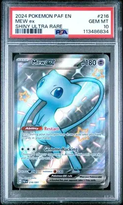 2024 POKEMON PAF EN-PALDEAN FATES SHINY ULTRA RARE #216 MEW EX PSA 10 - Image 1