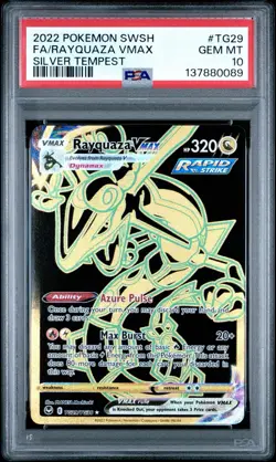 Pokemon Sword & Shield Silver Tempest #TG29 Rayquaza VMAX - Full Art PSA 10 - Image 1