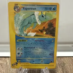 Vaporeon 33/144 Rare Skyridge Pokemon Card Near Mint Vintage, RAW, NM - Image 1