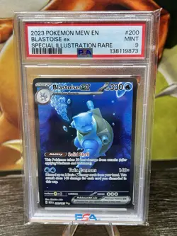 2023 POKEMON MEW EN-151 SPECIAL ILLUSTRATION RARE #200 BLASTOISE EX PSA 9 - Image 1
