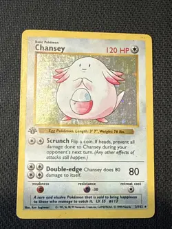 Chansey 3/102 1st Edition Shadowless Contender for a 1 Pokemon Card 1999 - Image 1