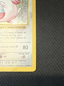 Chansey 3/102 1st Edition Shadowless Contender for a 1 Pokemon Card 1999 - Image 3