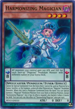 Yugioh! MP Harmonizing Magician - PEVO-EN010 - Ultra Rare - 1st Edition Moderate - Image 1