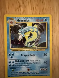 Pokemon 1995 Gyarados TCG Base Set Holo Rare Card #6/102 Vintage - Image 3