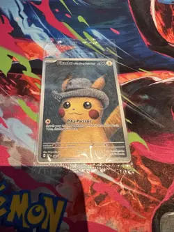 Pokemon Pikachu with Grey Felt Hat SVP 085 Van Gogh Promo Card - Sealed - Image 1