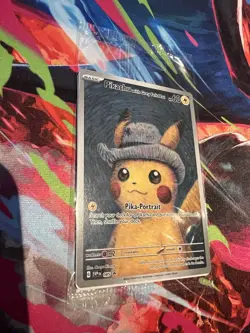 Pokemon Pikachu with Grey Felt Hat SVP 085 Van Gogh Promo Card - Sealed - Image 2