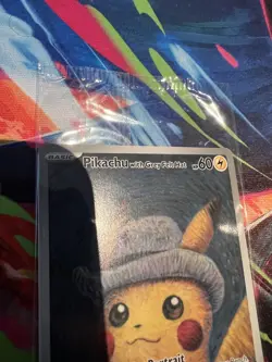 Pokemon Pikachu with Grey Felt Hat SVP 085 Van Gogh Promo Card - Sealed - Image 3