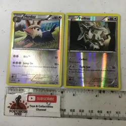 (2) POKEMON TCG #109/146 HERDIER & #95/122 FURFROU REVERSE HOLO EXCELLENT CARD - Image 1