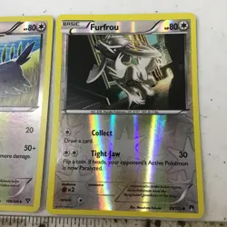 (2) POKEMON TCG #109/146 HERDIER & #95/122 FURFROU REVERSE HOLO EXCELLENT CARD - Image 3