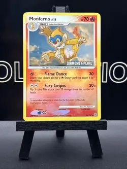 Pokemon 2007 TCG Monferno Diamond & Pearl Stamped Reverse Holo Card 56/130 - Image 2