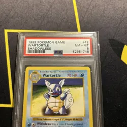 PSA 8 Shadowless Wartortle 42/102 -Vintage Graded Pokemon Card- Base Set - Image 3