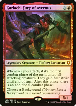 MTG FOIL Karlach, Fury of Avernus - Commander Legends: Battle for Baldur's Gate - Image 1