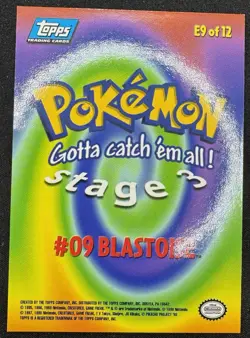 Pokemon Card Blastoise Topps The First Movie E9 of 12 Stage 3 Blue Logo Base - Image 2