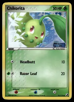 Chikorita Reverse Holo 51/115 Unseen Forces Pokemon - Image 1