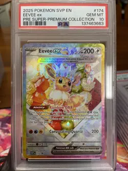 Pokemon TCG Eevee EX 174 Prismatic Evolutions Black Star Promo Card Gem Mint 10 - Image 1
