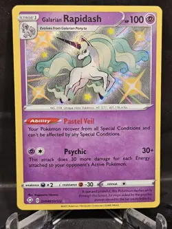 Pokemon TCG Galarian Rapidash Shining Fates SV048/SV122 Holo Shiny Holo Rare - Image 1
