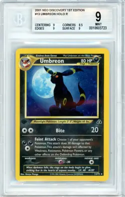 Pokemon Umbreon #13 Neo Discovery 1st Edition Holo BGS 9 Mint - Image 1