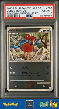 2010 Japanese Pokemon L2 Reviving Legends 1st Ed 056/080 Doduo Reverse PSA 10 - Image 1