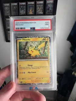 PSA 9 PIKACHU Holofoil Pokemon PROMO M24 EN McDonald's 2025 002/015 MINT - Image 1
