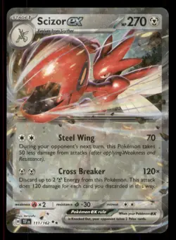 Scizor ex SV05: Temporal Forces #111/162 Double Rare Pokemon NM - Image 1