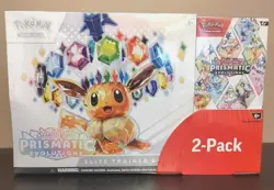 Pokemon TCG Prismatic Evolutions ETB with Booster Bundle Costco 2-Pack Sealed - Image 1