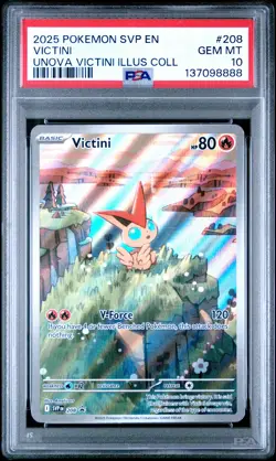 2025 POKEMON SVP EN-SV BLACK STAR PROMO #208 VICTINI PSA 10 - Image 1
