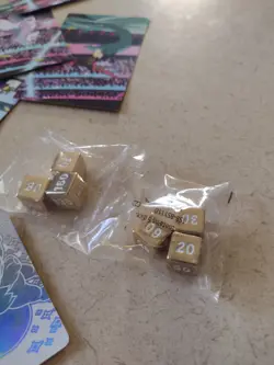 Pokemon Metal Damage Counter Dice Ultra Premium Charizard 2 Packs Of 3 =6 Gold + - Image 1