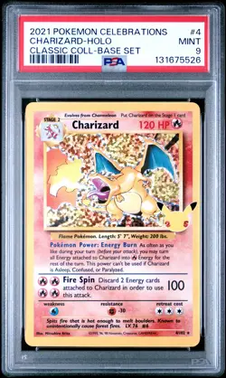 2021 POKEMON CELEBRATIONS CLASSIC COLL #4 CHARIZARD-HOLO PSA 9 - Image 1