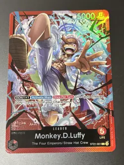 Monkey.D.Luffy ST21-001 - One Piece TCG Starter Deck EX: Gear 5 Foil NM Leader - Image 1