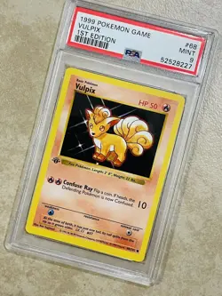 Pokemon PSA 9 MINT 1999 Vulpix 1st Edition Shadowless Base Set Card 68/102 - Image 1