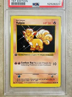 Pokemon PSA 9 MINT 1999 Vulpix 1st Edition Shadowless Base Set Card 68/102 - Image 2