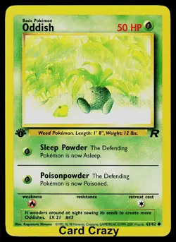 1st Edition Oddish 63/82 - Team Rocket - Pokemon Card - Near Mint (NM) - Image 1