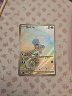 Pokemon TCG Squirtle 170/165 Scarlet & Violet 151 Illustration Rare Holo Card NM - Image 1