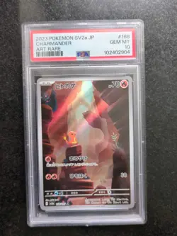 Pokemon TCG Charmander Scarlet Violet 151 Japanese Card 168/165 Art Rare PSA 10 - Image 1