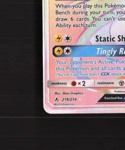 Dedenne GX 219/214 Unbroken Bonds Full Art Secret Rare Holo Pokemon Card NM - Image 5