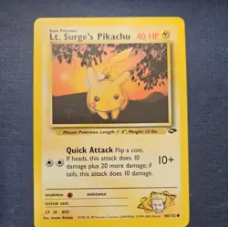Lt. Surge's Pikachu 84/132 Pokemon TCG Gym Challenge Unlimited NM/MT Card WOTC - Image 1