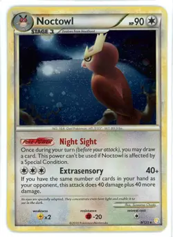 Noctowl Holo 8/123 HeartGold SoulSilver Base Set Pokemon Card - Image 1