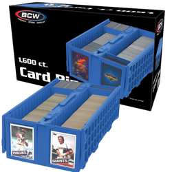 (1) BCW Blue 1600-Count Baseball Trading Game Collectible Card Bin - Image 1