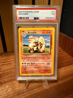 1999 Pokemon Card Arcanine 023/102 Base Set - PSA 7 NM - Image 1