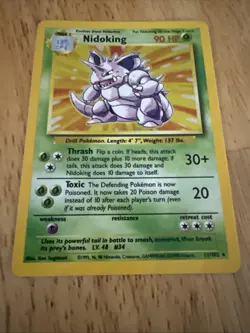 Pokemon TCG Nidoking Base Set Holo Rare Card 11/102 1999 - Image 2