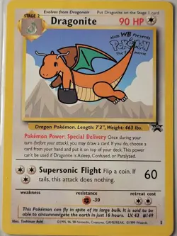 Pokemon Dragonite Rare 1999 Film Black Star Promo Card #5 NM - Image 1