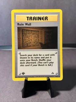 Pokemon TCG Trainer Ruin Wall 74/75 1st Edition Neo Discovery 2001 VTG WOTC LP - Image 1
