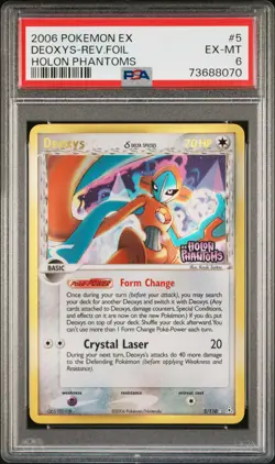Deoxys-Rev.Foil Pokemon Ex Holon Phantoms 5 NM PSA 6 - Image 1
