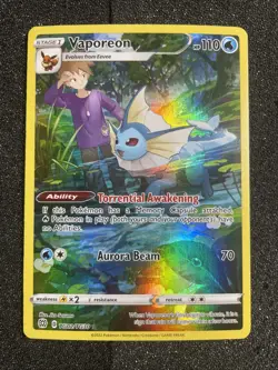Pokemon TCG Vaporeon TG02/TG30 Brilliant Stars Trainer Gallery Art Rare LP C - Image 1