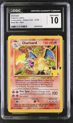 POKEMON CELEBRATIONS 25TH ANNIVERSARY CGC 10 GEM MINT CHARIZARD HOLO 4/102 - Image 1