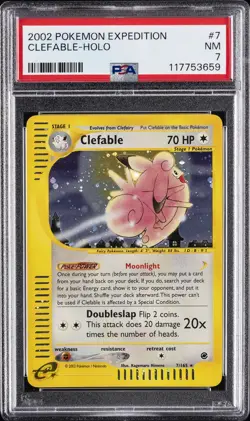 2002 POKEMON EXPEDITION #7 CLEFABLE-HOLO PSA 7 - Image 1